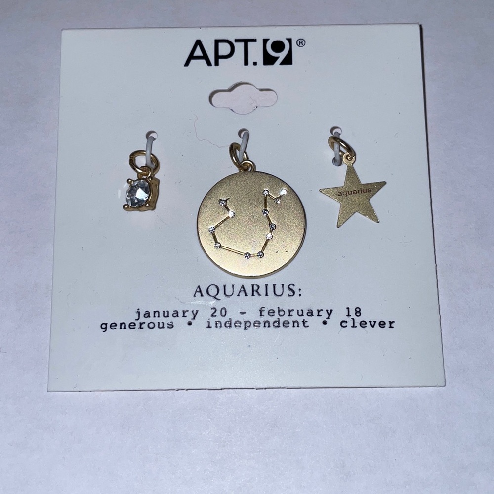 Apt. 9 Gold AQUARIUS Charm Trio NWT